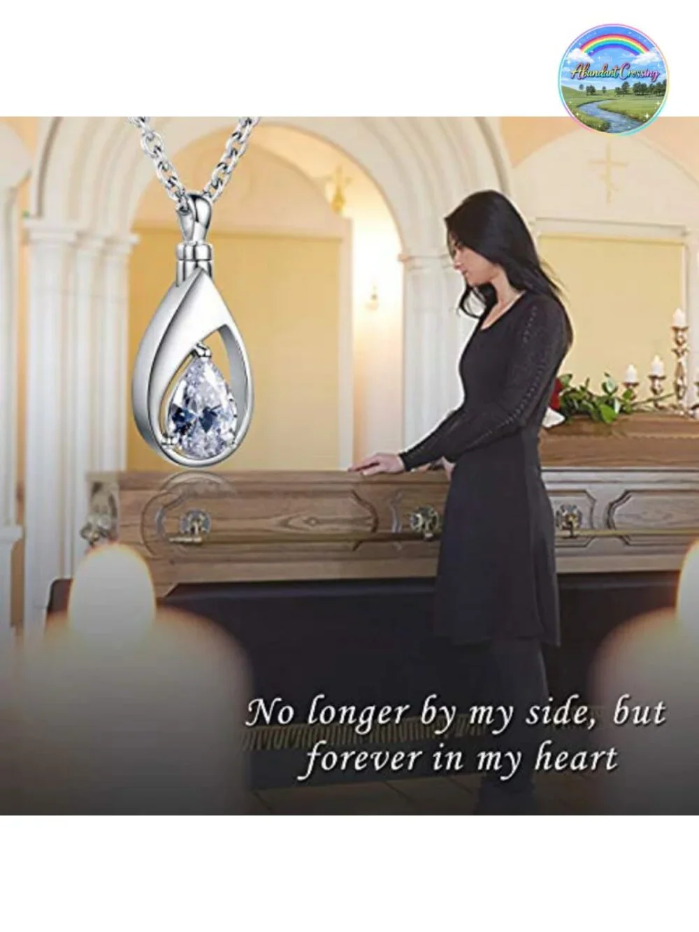 925 Sterling Silver Teardrop Cremation Urn Necklace for Ashes Memorial Jewelry